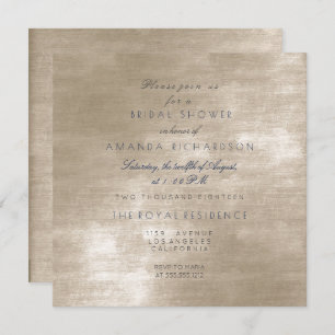 Glam Beige Ivory Velvet Bridal Shower Invitation