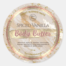 Glam Beige Marble Gold Foil Effect Body Butter