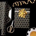 Glam Black and Gold Bee Honeycomb Patterned   Wrapping Paper<br><div class="desc">Glam Black and Gold Bee Honeycomb Patterned Wrapping Paper.</div>