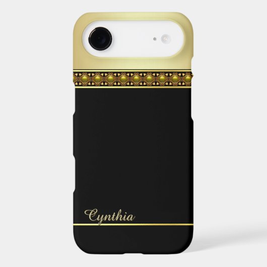 Glam Black and Gold Tone iPhone 5C Case (Back)