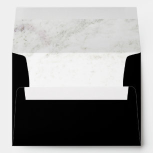 Glam Black and Marble with Gold Text Envelope