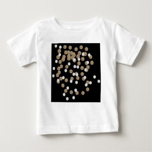 glam black and white dots champagne gold confetti baby T_Shirt
