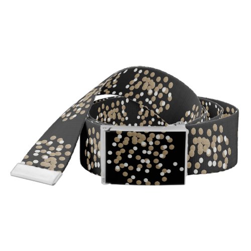 glam black and white dots champagne gold confetti belt