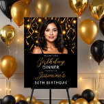 Glam Black & Gold 50th Photo Birthday Party Foam Board<br><div class="desc">Celebrate your 50th milestone in style with this elegant black and gold foam board sign. Featuring space for your personal photo, this glamorous design makes a perfect welcome sign, party display, or photo backdrop. The rich black background paired with shimmering gold accents creates a luxurious, modern look that adds sophistication...</div>