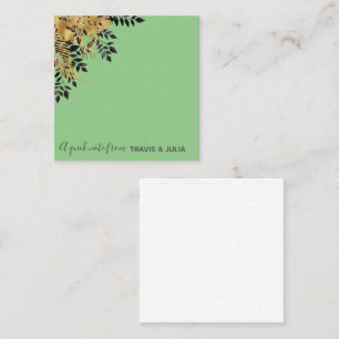 Glam Black & Gold Tropical Leaves Note Card