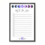 Glam Black Moon Phases Monogram Name To-Do List Post-it Notes