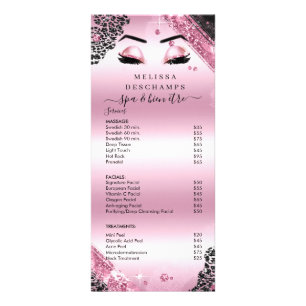Glam Black Pink Glitter Lashes Salon Services Menu