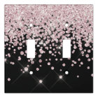 Glam Black Pink Rose Gold Glitter Diamond Confetti