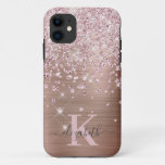 Glam Bling Rose Gold Diamond Confetti Monogrammed Iphone 11 Case at Zazzle