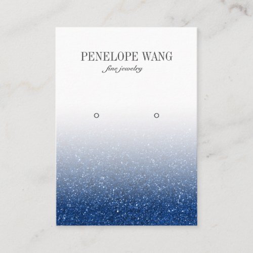 Glam Blue Glitter Ombre Jewelry  Earring display Business Card