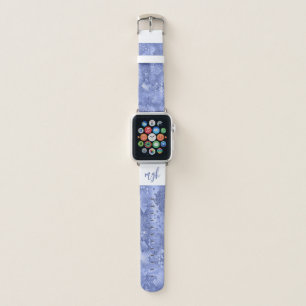 Glam Blue Glitter Snakeskin Monogram Apple Watch Band