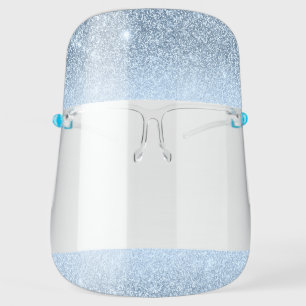 Glam Blue Glitter Sparkle Girly Salon Face Shield
