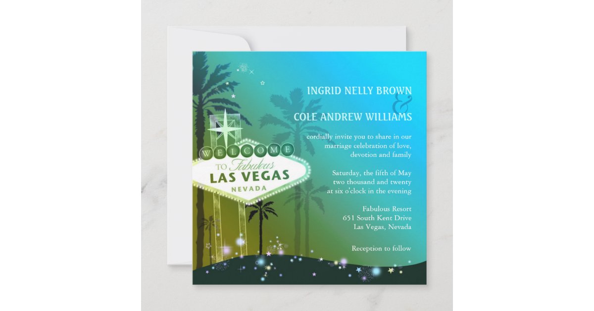 Fabulous Las Vegas Invitations in Blue