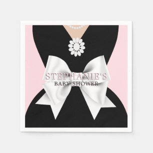 Glam Blush Pink Fancy Theme Baby Shower Napkins