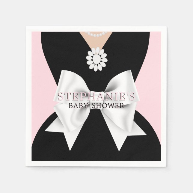 Glam Blush Pink Fancy Tiffany Theme Baby Shower Napkins (Front)