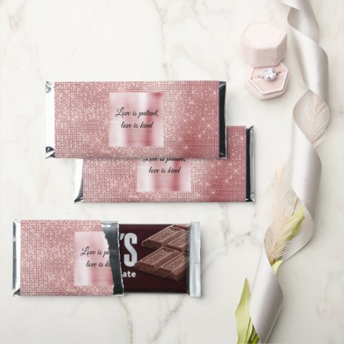 Glam Blush Pink Glitz Sparkle Hershey Bar Favors