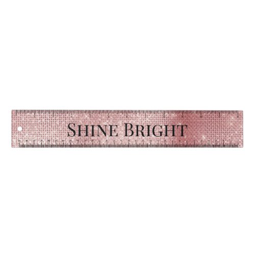 Glam Blush Pink Glitzy Sparkle Ruler