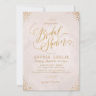 Glam blush rose gold calligraphy Bridal Shower