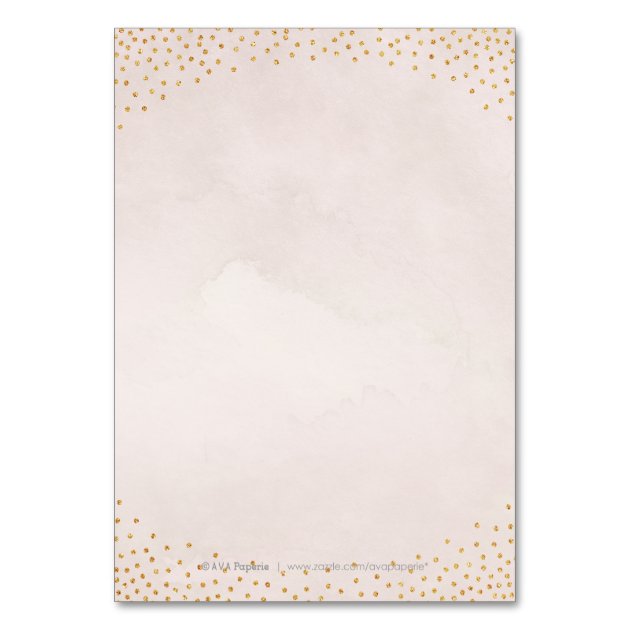 Glam Blush Rose Gold Calligraphy Table Number Card