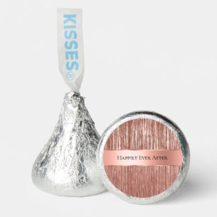 Glam Blush Rose Gold Glitzy Stripes Wedding Hershey®'s Kisses®