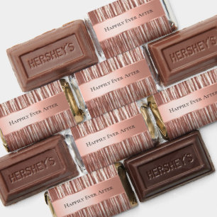 Glam Blush Rose Gold Glitzy Stripes Wedding Hershey's Miniatures