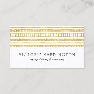 Glam Boho Chic Faux Gold Foil Business Card