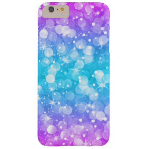 Glam Bokeh Glitter Ombre Pink  Blue GR3 Barely There iPhone 6 Plus Case