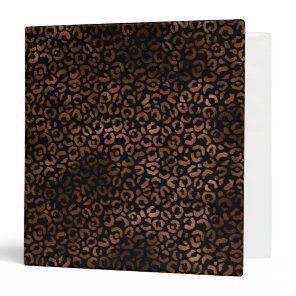 Glam Brown Black Leopard Print 3 Ring Binder