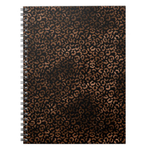Glam Brown Black Leopard Print Notebook