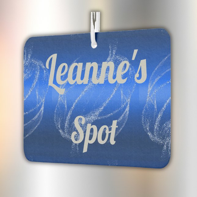 Glam Brushed Metal and Glitter Blue Monogram | Air Freshener (Creator Uploaded)