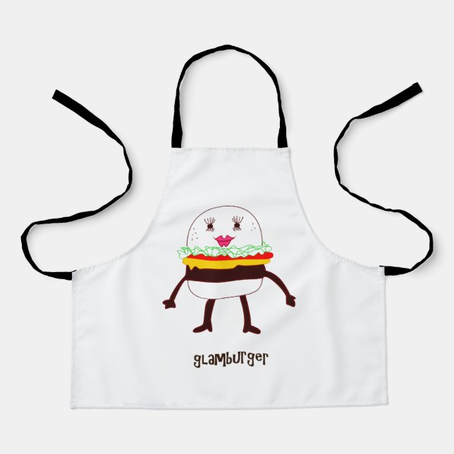 Glam Burger fun design Apron (Front)
