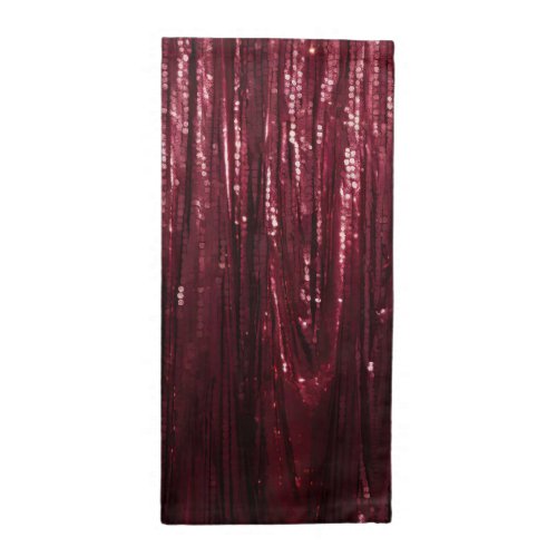 Glam Burgundy Red Glitzy Wedding Cloth Napkin