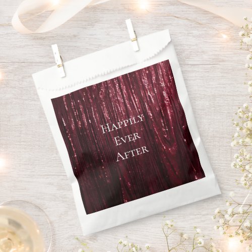 Glam Burgundy Red Glitzy Wedding Favor Bag