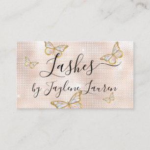 Glam Butterfly Lashes Blush Beige Shimmer Business Card