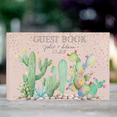 Glam Cactus Wedding Custom Guest Book