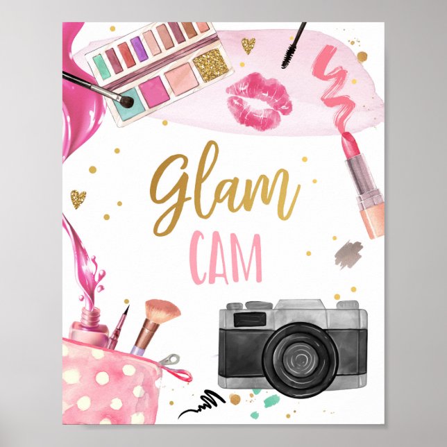 Glam Cam Spa Party Makeup Glamor Girl Birthday Po Poster (Front)