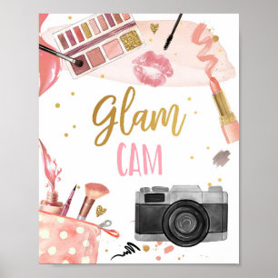 Glam Cam Spa Party Makeup Glamour Girl Birthday Poster