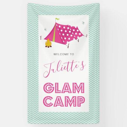 Glam Camp Makeover Spa Birthday Banner