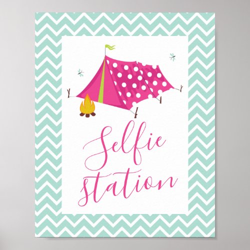 Glam Camp Spa Makeover Selfie Station Poster