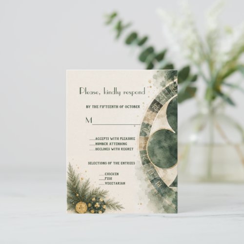 Glam Casino Las Vegas Roaring 20s Gatsby Wedding RSVP Card