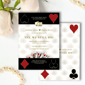 Glam Casino Royale Vegas Poker Vows Renewal  Invitation by Go4Wedding at Zazzle