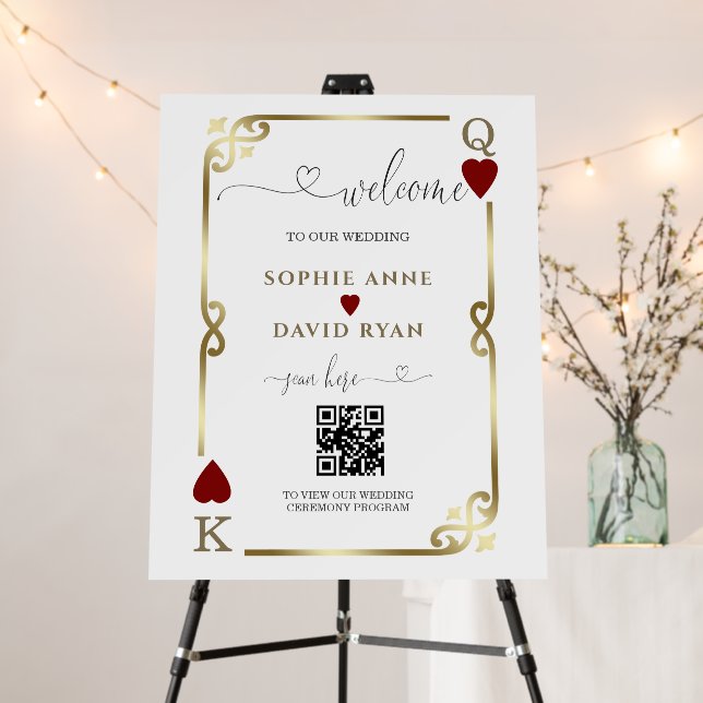 Glam Casino Vegas Poker Wedding Welcome Sign (In Situ (Stand))