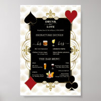 Glam Casino Wedding Drunk In Love Wedding Bar Sign