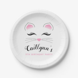 Glam Cat Birthday Party Paper Plates