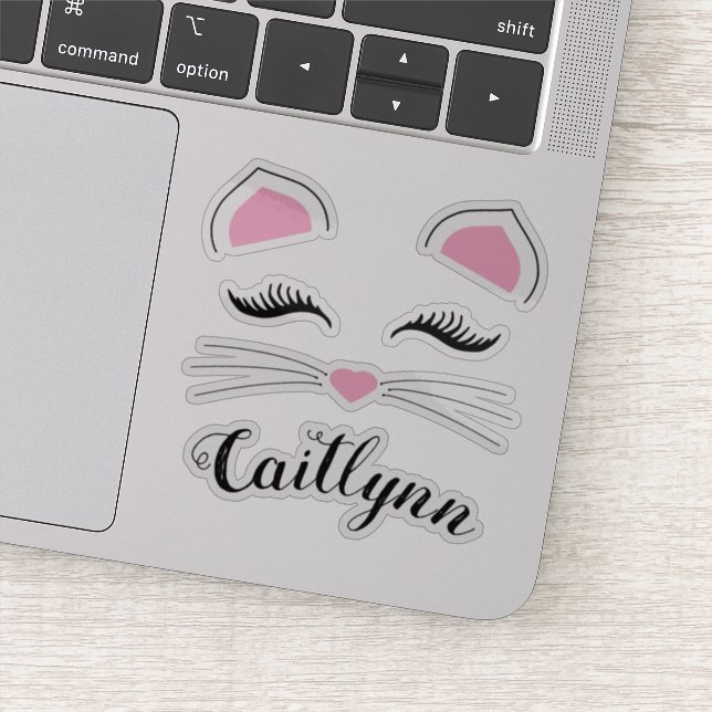 Glam Cat Face Name Sticker (Detail)