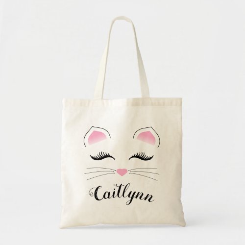 Glam Cat Face Tote Bag