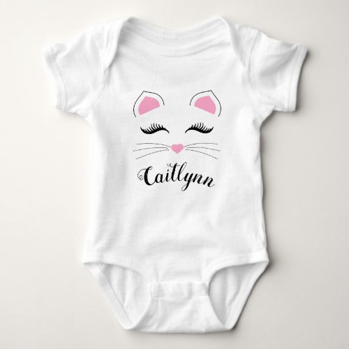Glam Cat Name Baby Bodysuit