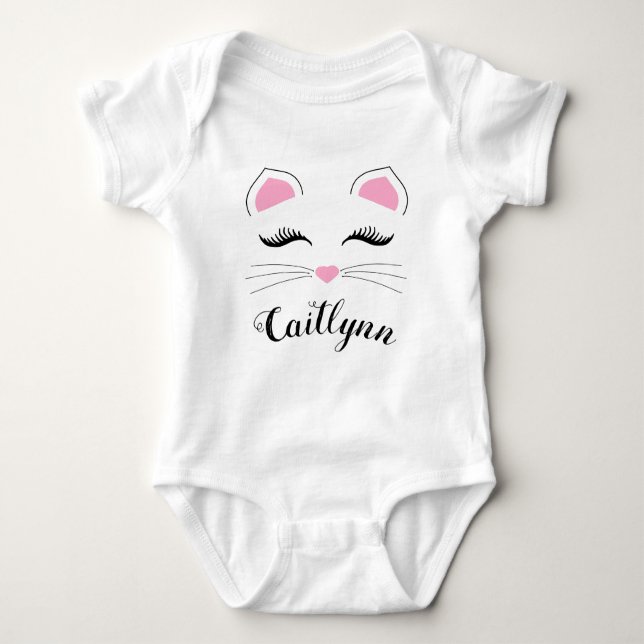 Glam Cat Name Baby Bodysuit (Front)