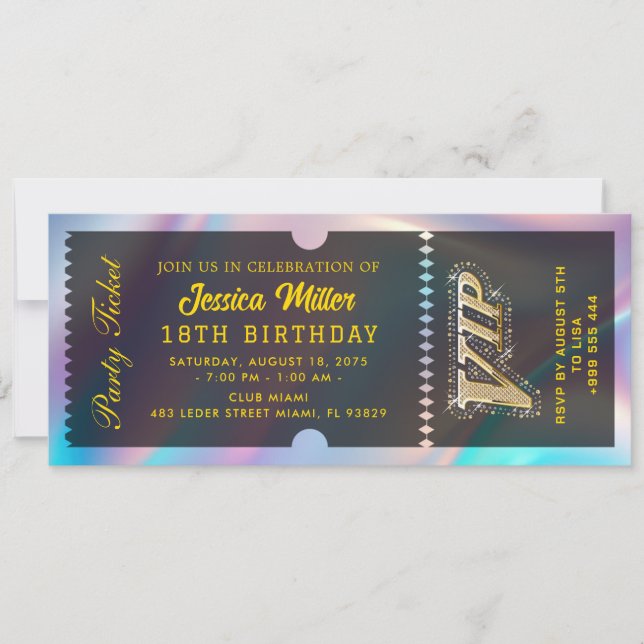 Glam Celebration Event Pass Invitation (Front)