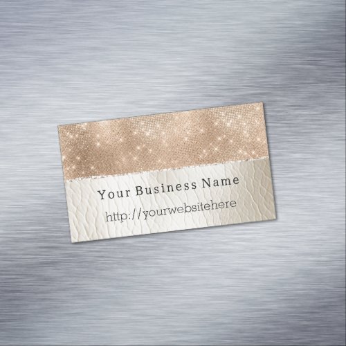 Glam Champagne Glitz Cream  Business Card Magnet